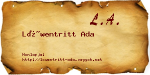 Löwentritt Ada névjegykártya